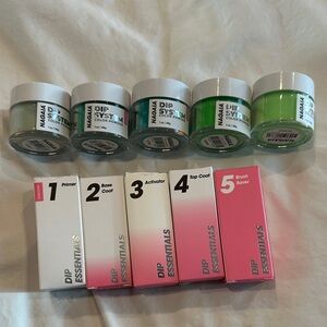 Dip Essentials Nail Kit - Green and Pink